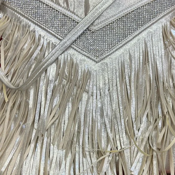 Charming Charlie Purse Rhinestone Fringe Metallic
Shimmering pearl Western Bag - Picture 4 of 9